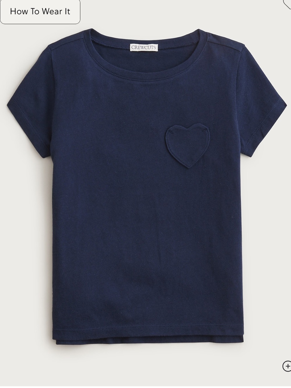 J crew Girls' short-sleeve heart-pocket T-shirt in vintage jersey
